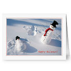 Snowman Greetings Christmas Card
